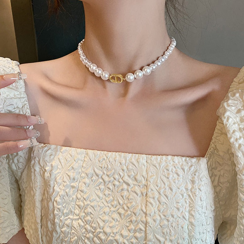 アルファベットパールネックレス♡可愛いデザインで大人気! S2053