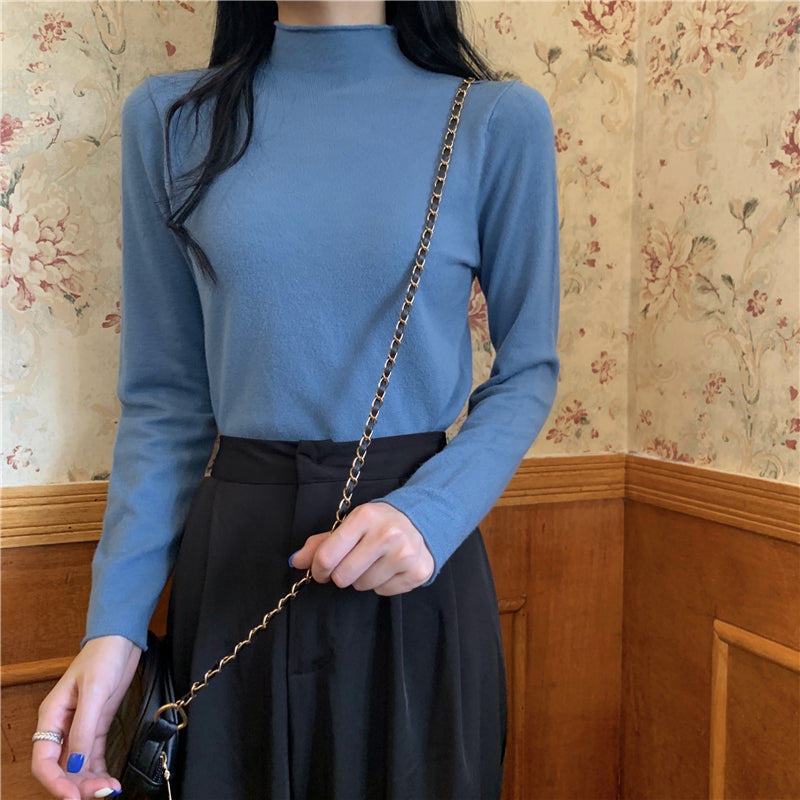 19色展開♡ベーシックハイネックニットトップス S1310