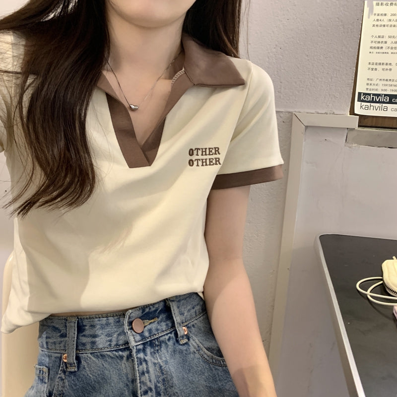 バイカラーポロシャツ♡レトロで上品なニット S1896