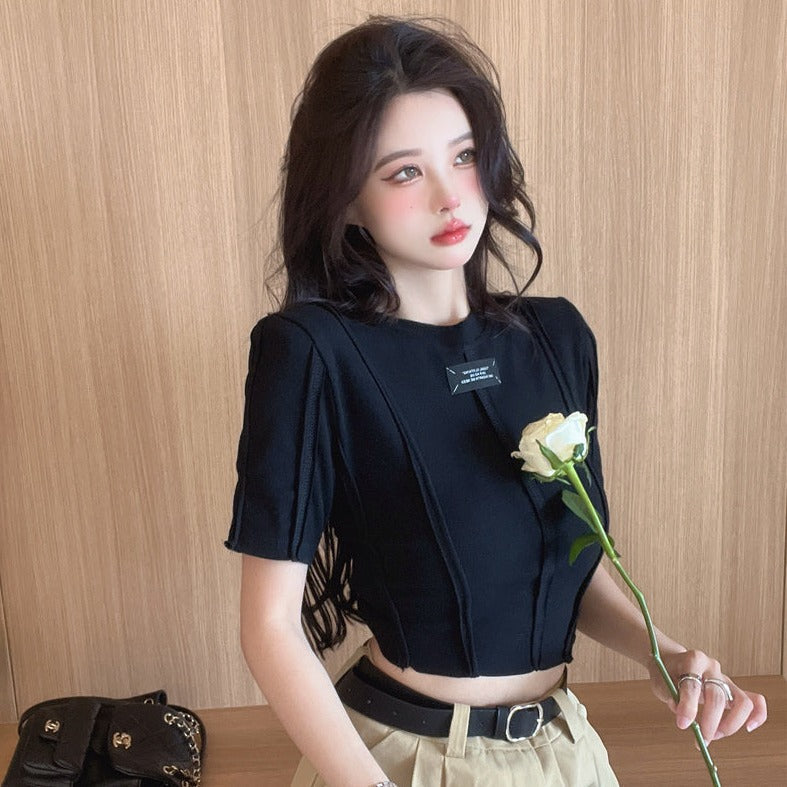 アシメカットTシャツ サイドスリットでトレンド感アップ S1629
