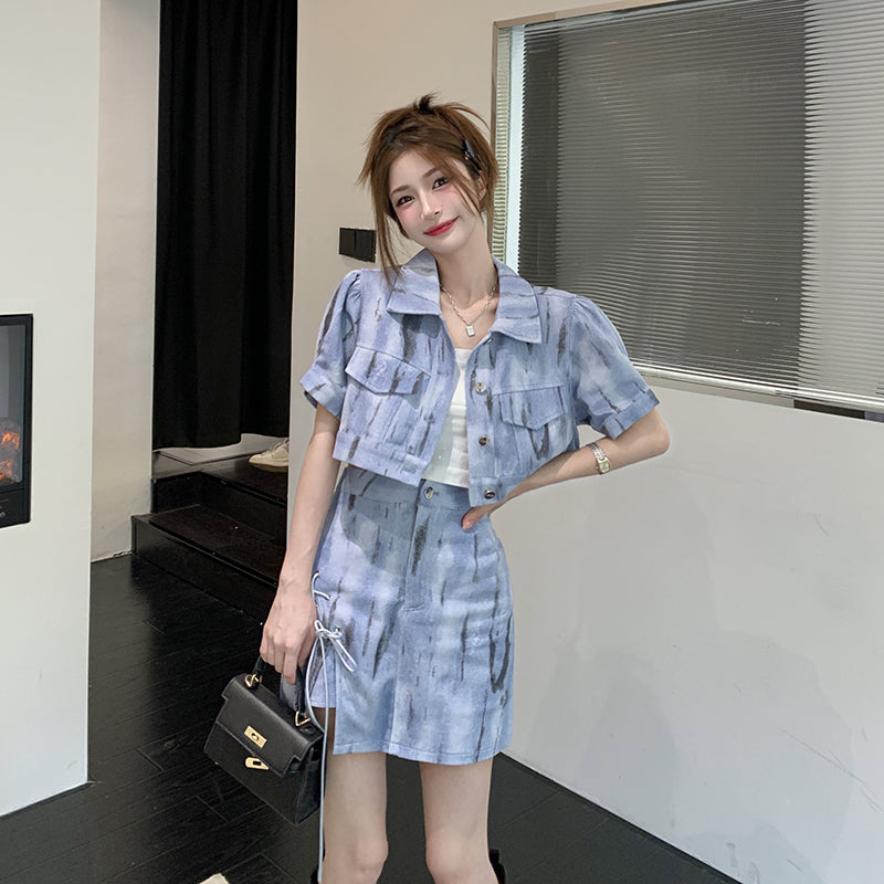 タイダイ柄デニムセットアップ♪大人可愛いコーデに◎ S1877