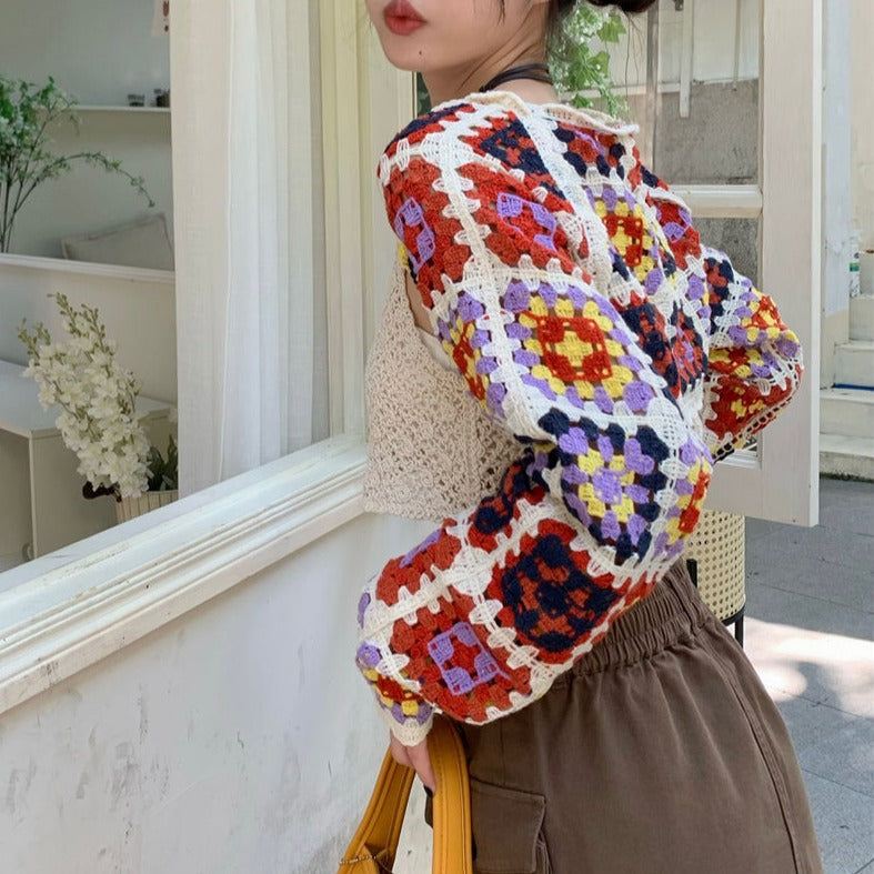 クロシェ花柄カーデセット【単品】 S1868