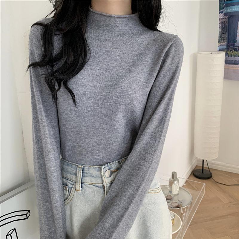19色展開♡ベーシックハイネックニットトップス S1310