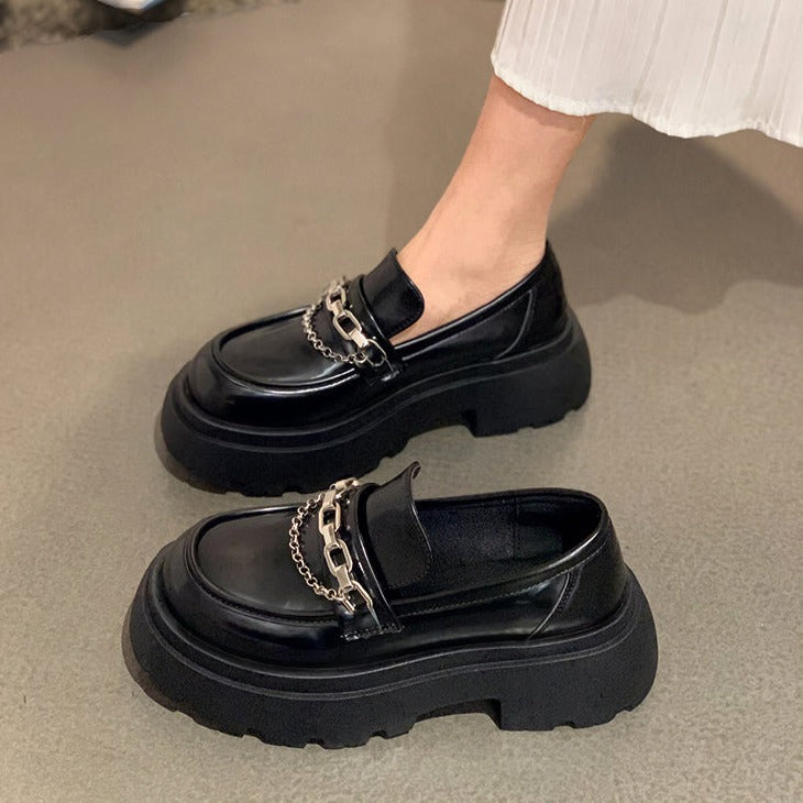 ダブルチェーン厚底ローファー♡トレンドアイテム S2237