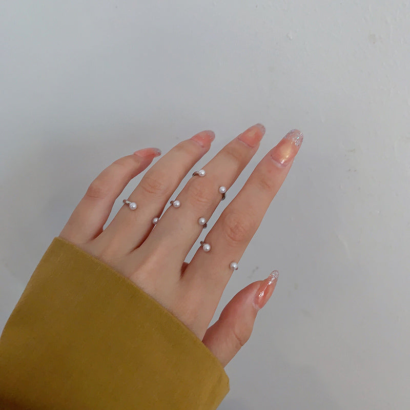 パールオープンリングセット 重ねづけで可愛い♡ S2118