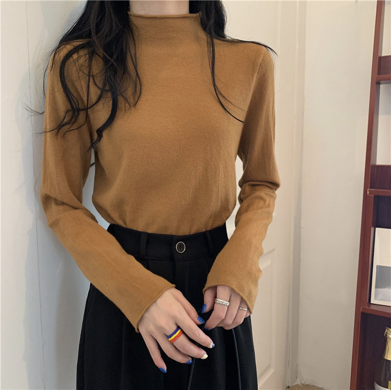 19色展開♡ベーシックハイネックニットトップス S1310