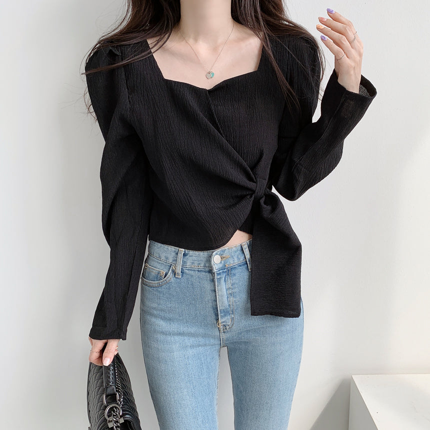 カシュクールブラウス♡ふんわり袖で大人可愛い S2291
