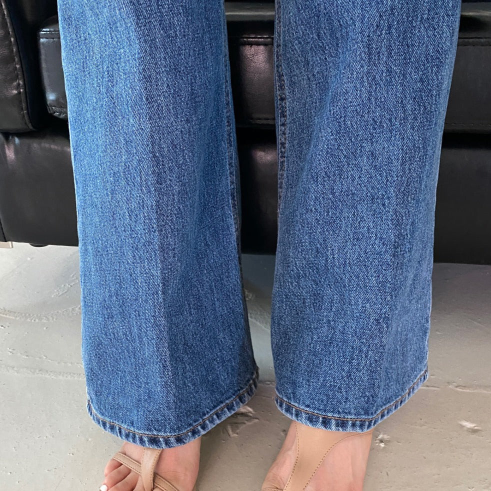 ハイウエストストレートパンツ 脚長見えデザイン S2495