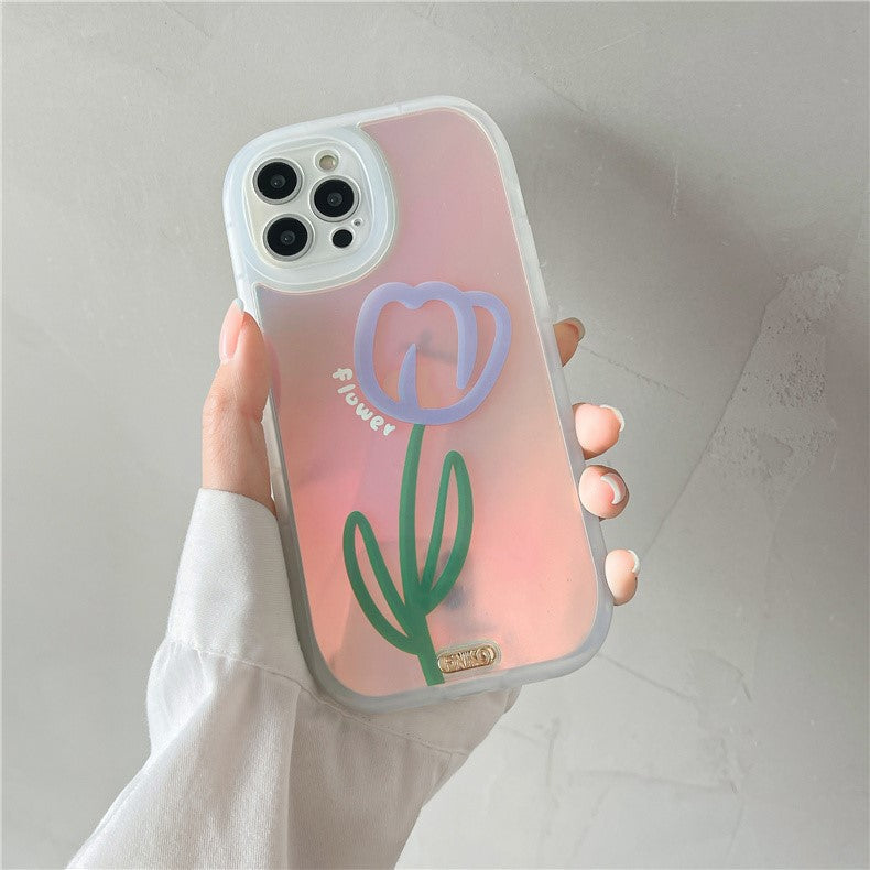 オーロラフラワー iPhoneケース シンプル可愛い S2499