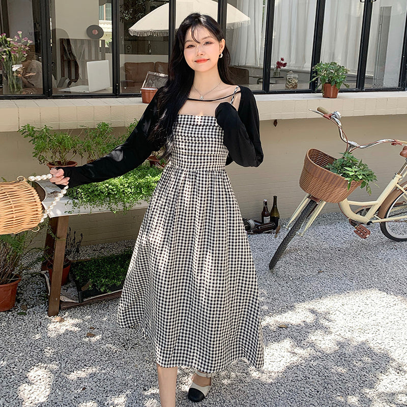 ボレロ付きギンガムチェックワンピース♡大人可愛いデザイン S1856