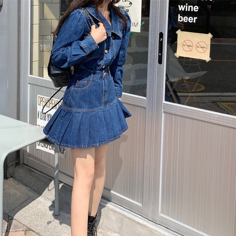 秋ガーリー♡レトロデニムセットアップ S2169
