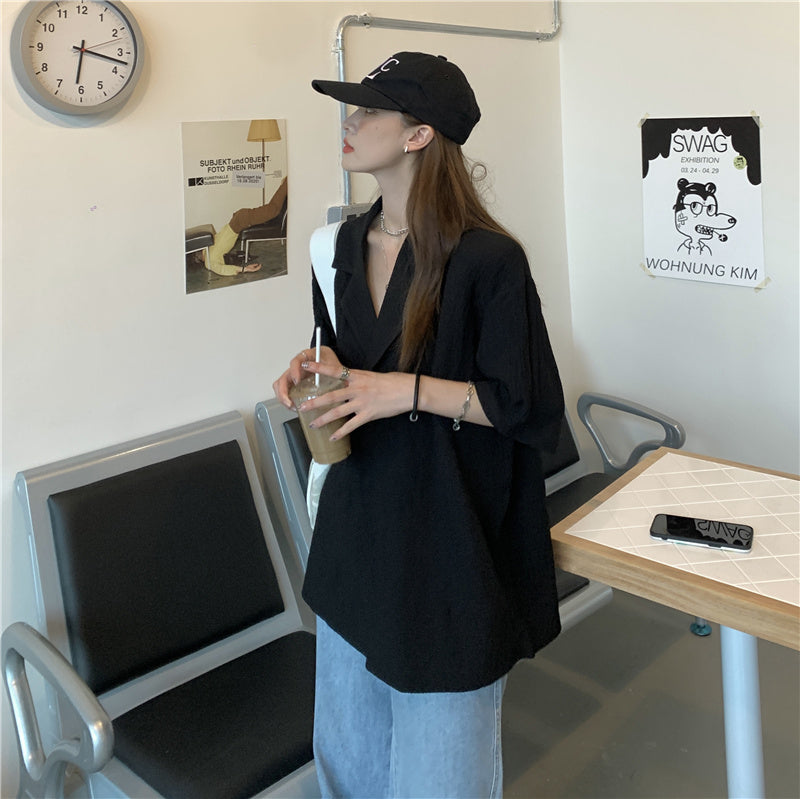 オーバーサイズ半袖シャツジャケット♡大人フェミニンに S1866