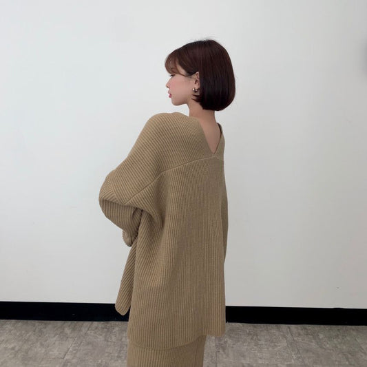 リブニットセットアップで大人可愛いコーデに♡ S1255