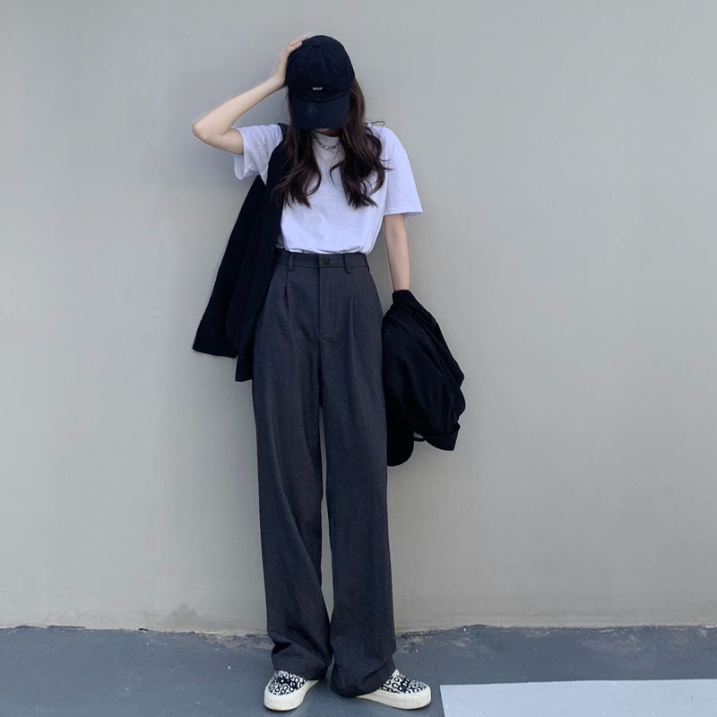 大人可愛いセミフレアスラックスパンツ S2312