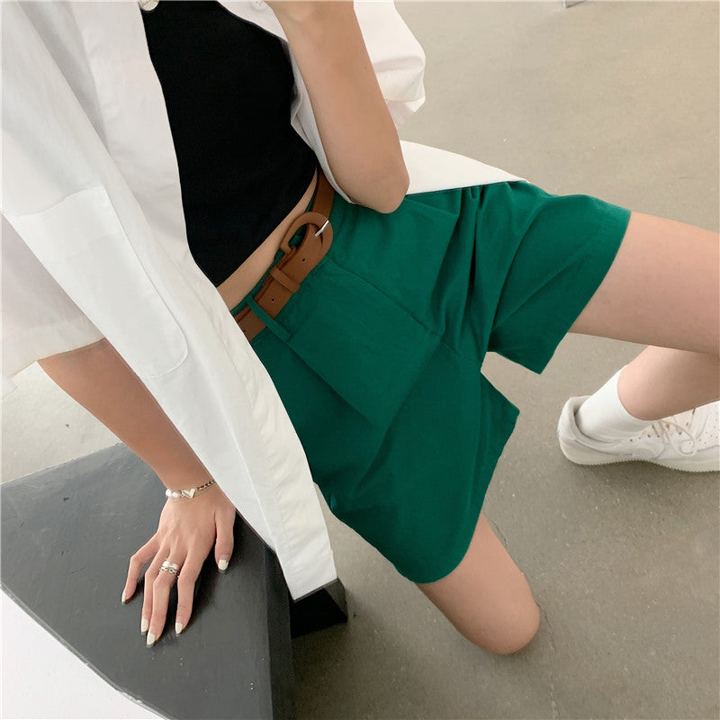 ベルト付きハイウェストハーフパンツ♡ S2313