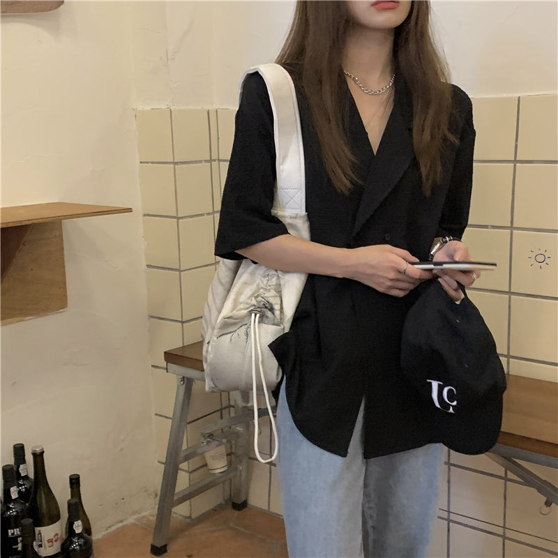 オーバーサイズ半袖シャツジャケット♡大人フェミニンに S1866