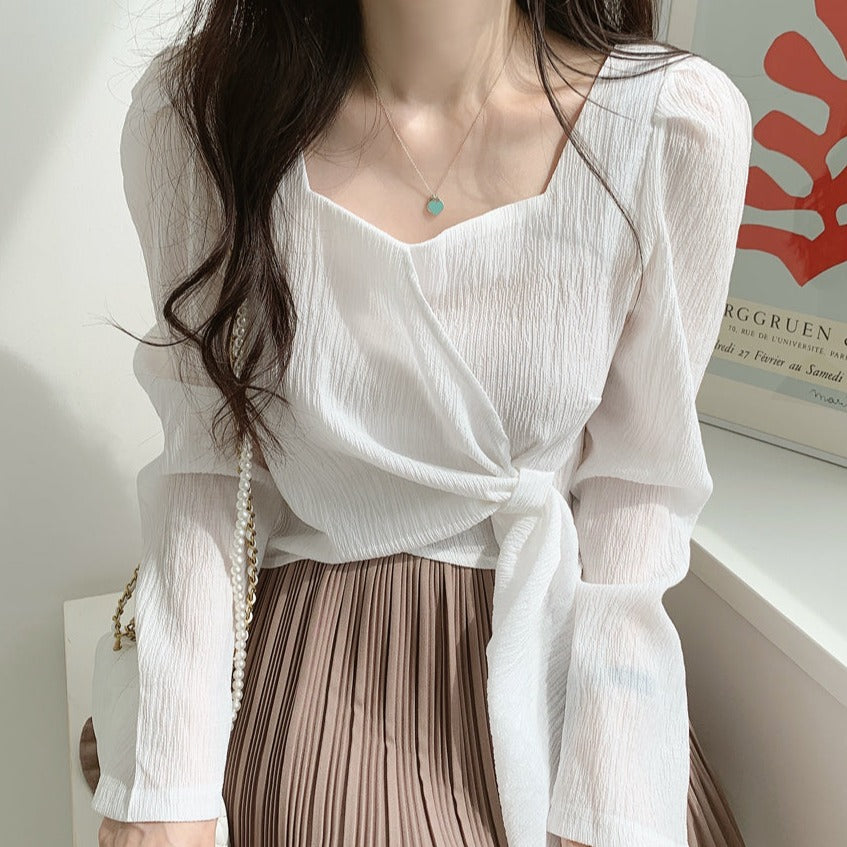 カシュクールブラウス♡ふんわり袖で大人可愛い S2291