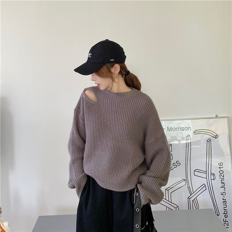 トレンドのショルダーカットリブニット♡ S2014