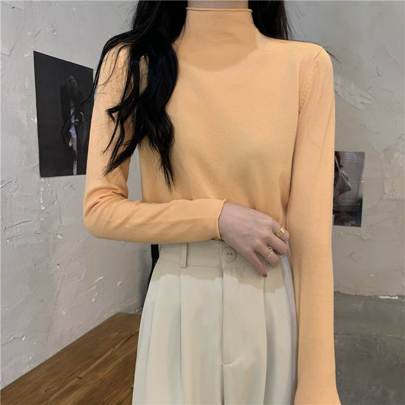 19色展開♡ベーシックハイネックニットトップス S1310