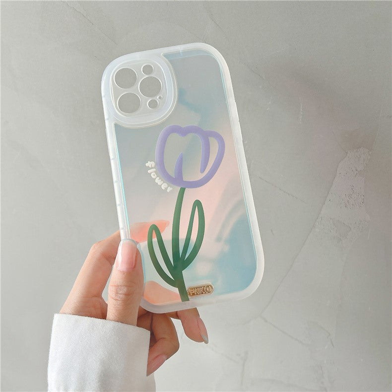 オーロラフラワー iPhoneケース シンプル可愛い S2499