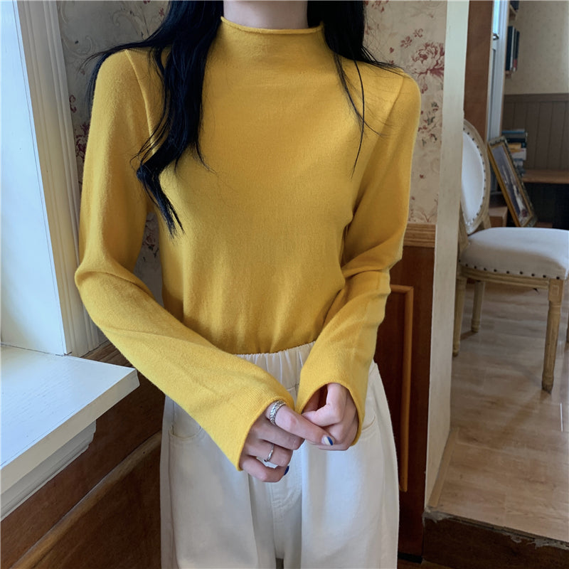 19色展開♡ベーシックハイネックニットトップス S1310