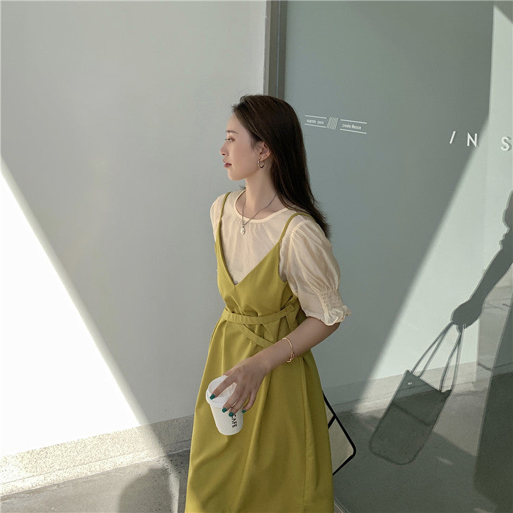 ブラウスレイヤード風ワンピース♡お洒落女子に◎ S1476