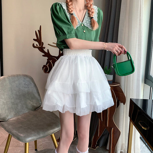 オーガンジー ふんわりフレアスカート S1612