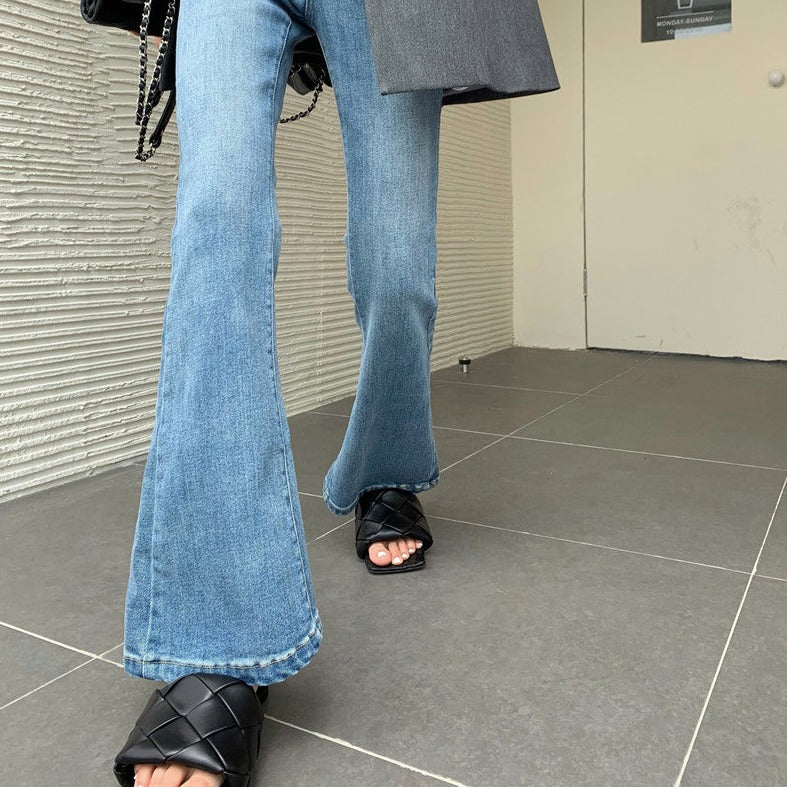 ハイウエストフレアデニムパンツ 脚長効果で大人カジュアル♡ S2498