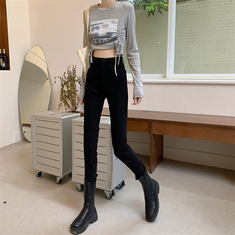 スキニーデニムパンツ♡ハイウエストでスタイルアップ S2489