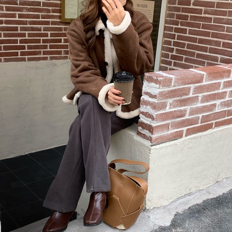 ボアスエードジャケット♡小顔効果で大人可愛い S1026