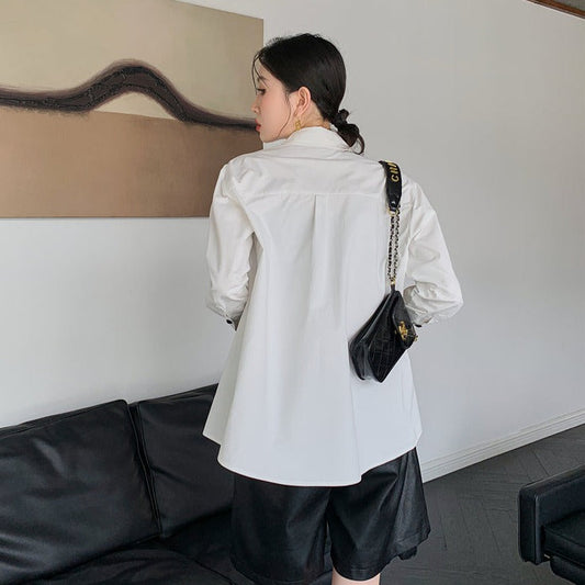 ハートデザインシャツ モノトーンで可愛い S1745