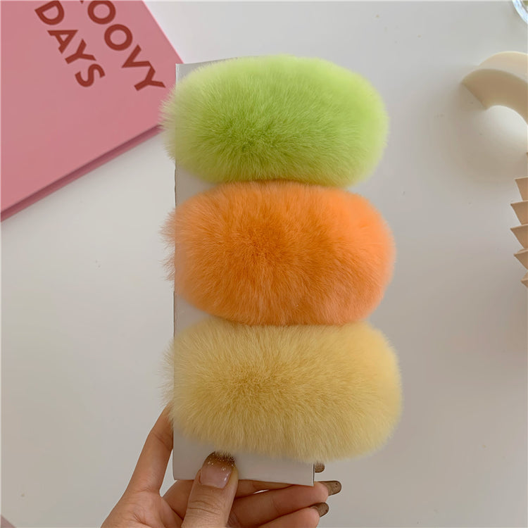 ふわふわリアルファーヘアクリップ♡大人可愛いアクセ S1127