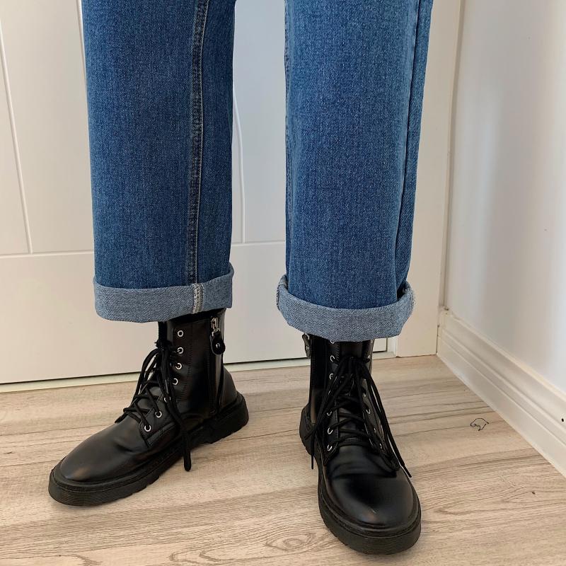 パールデニムパンツ ハイウエストで大人可愛い S2508