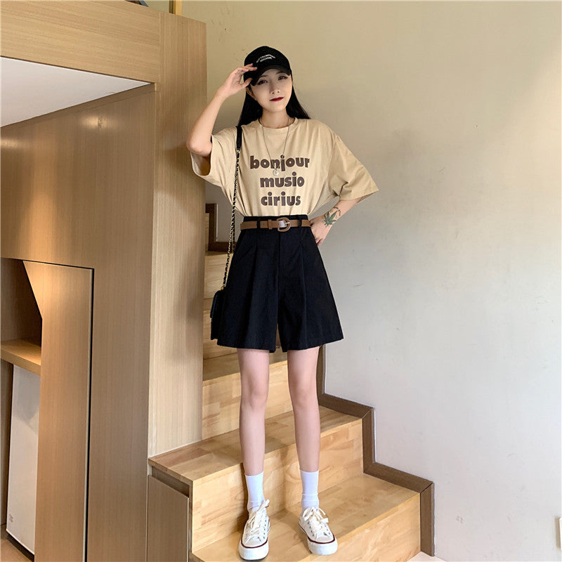 ベルト付きショートパンツ べっこうベルトでキュートに♡ S2412