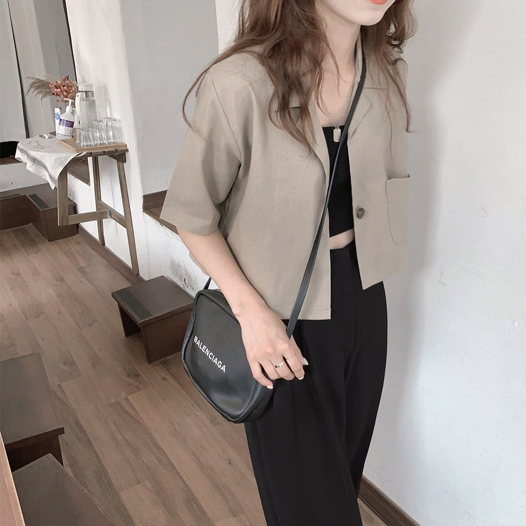 リネン風半袖ジャケット♡涼やか夏コーデに S1859