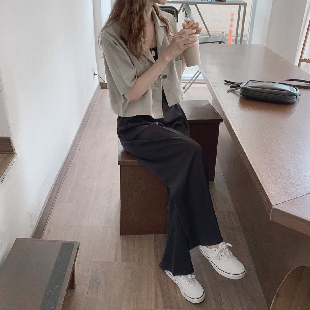 リネン風半袖ジャケット♡涼やか夏コーデに S1859