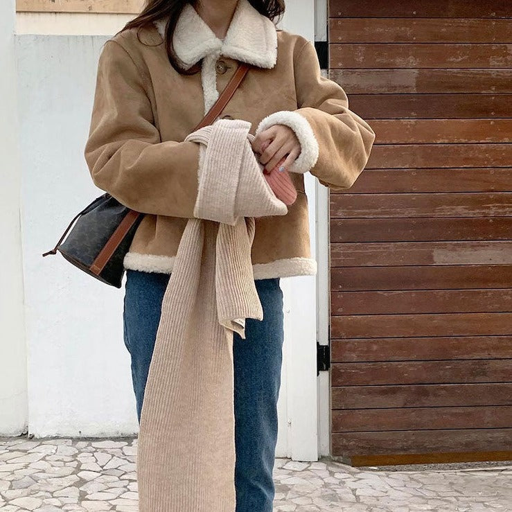 ボアスエードジャケット♡小顔効果で大人可愛い S1026
