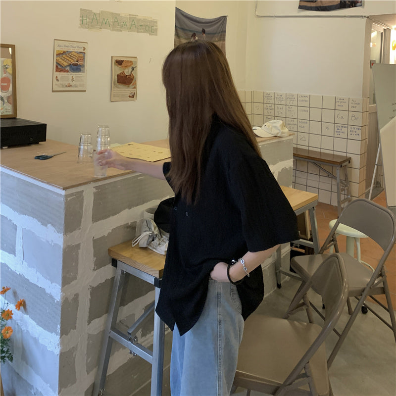 オーバーサイズ半袖シャツジャケット♡大人フェミニンに S1866