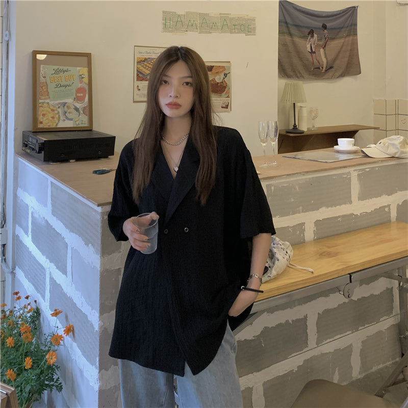 オーバーサイズ半袖シャツジャケット♡大人フェミニンに S1866