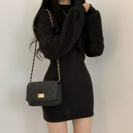 オフショルツーピースワンピース 秋冬の肌見せコーデに♡ S1128