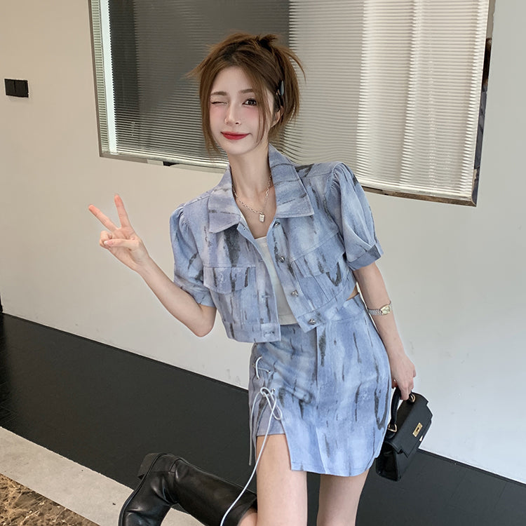 タイダイ柄デニムセットアップ♪大人可愛いコーデに◎ S1877