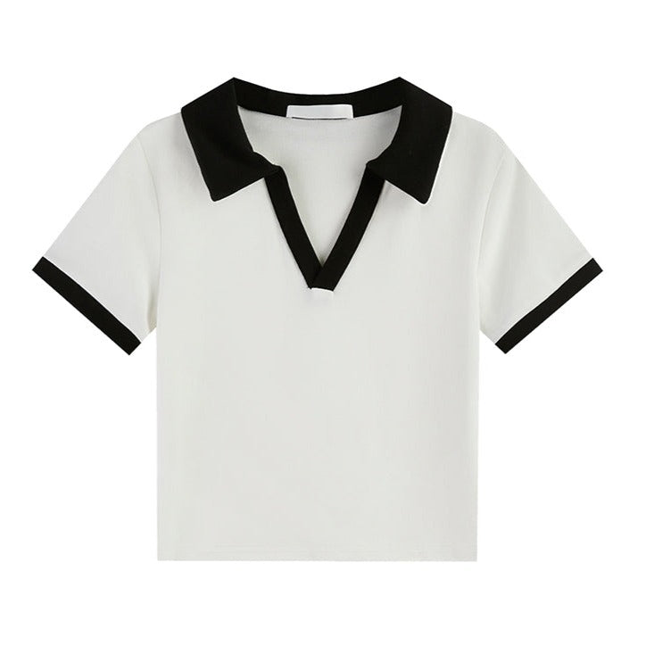 バイカラーラウンドネックTシャツ ベーシックな一枚 S1523