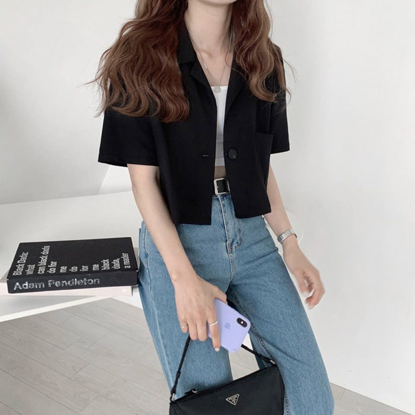 リネン風半袖ジャケット♡涼やか夏コーデに S1859