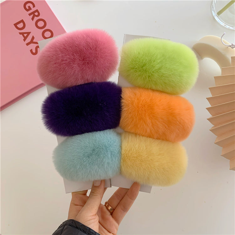 ふわふわリアルファーヘアクリップ♡大人可愛いアクセ S1127