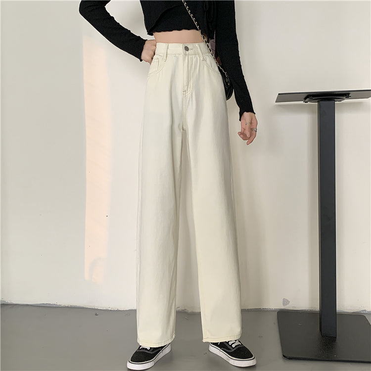 ハイウエストストレートデニムパンツ☆脚長シルエット S2097