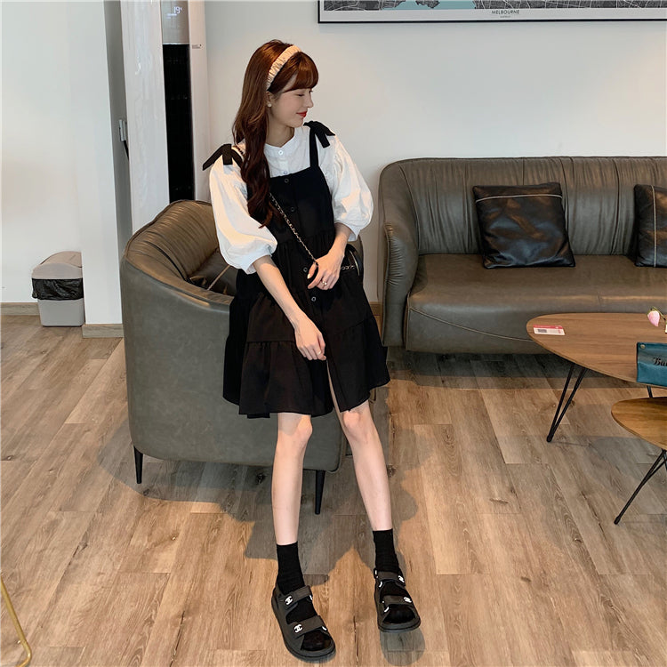 フレンチリボンワンピースセット♡肩リボンが可愛い S1793