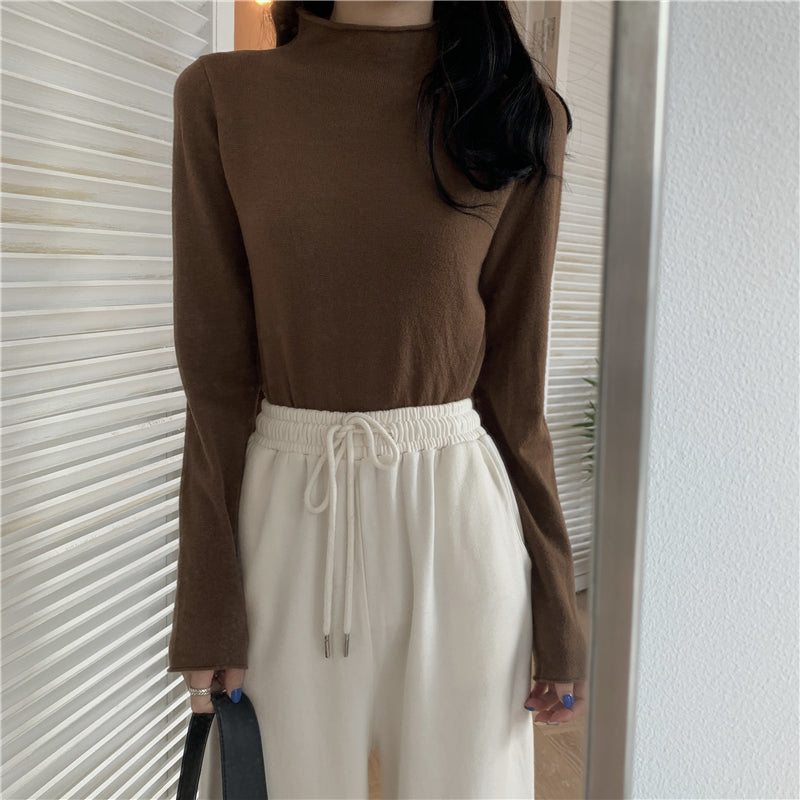 19色展開♡ベーシックハイネックニットトップス S1310