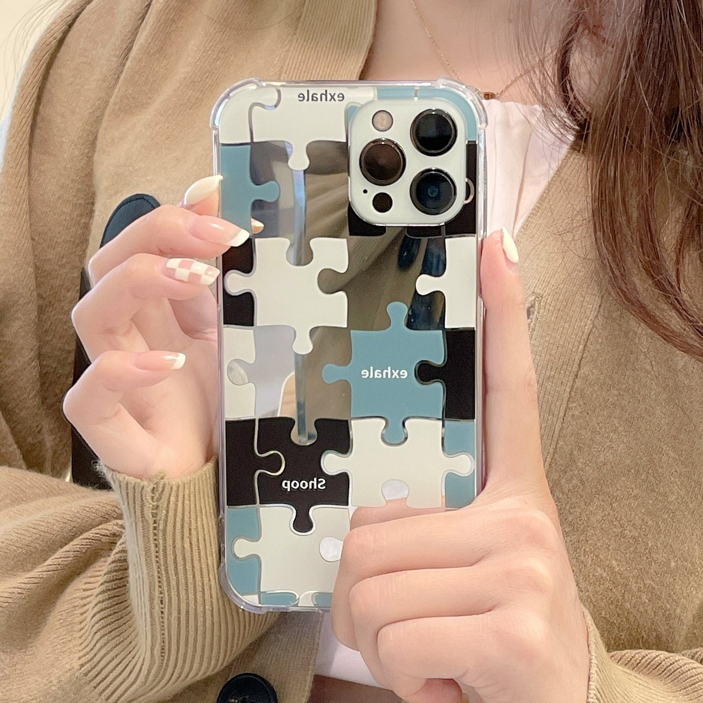 韓国発パズルミラーiPhoneケース♡個性的でかわいい S2520