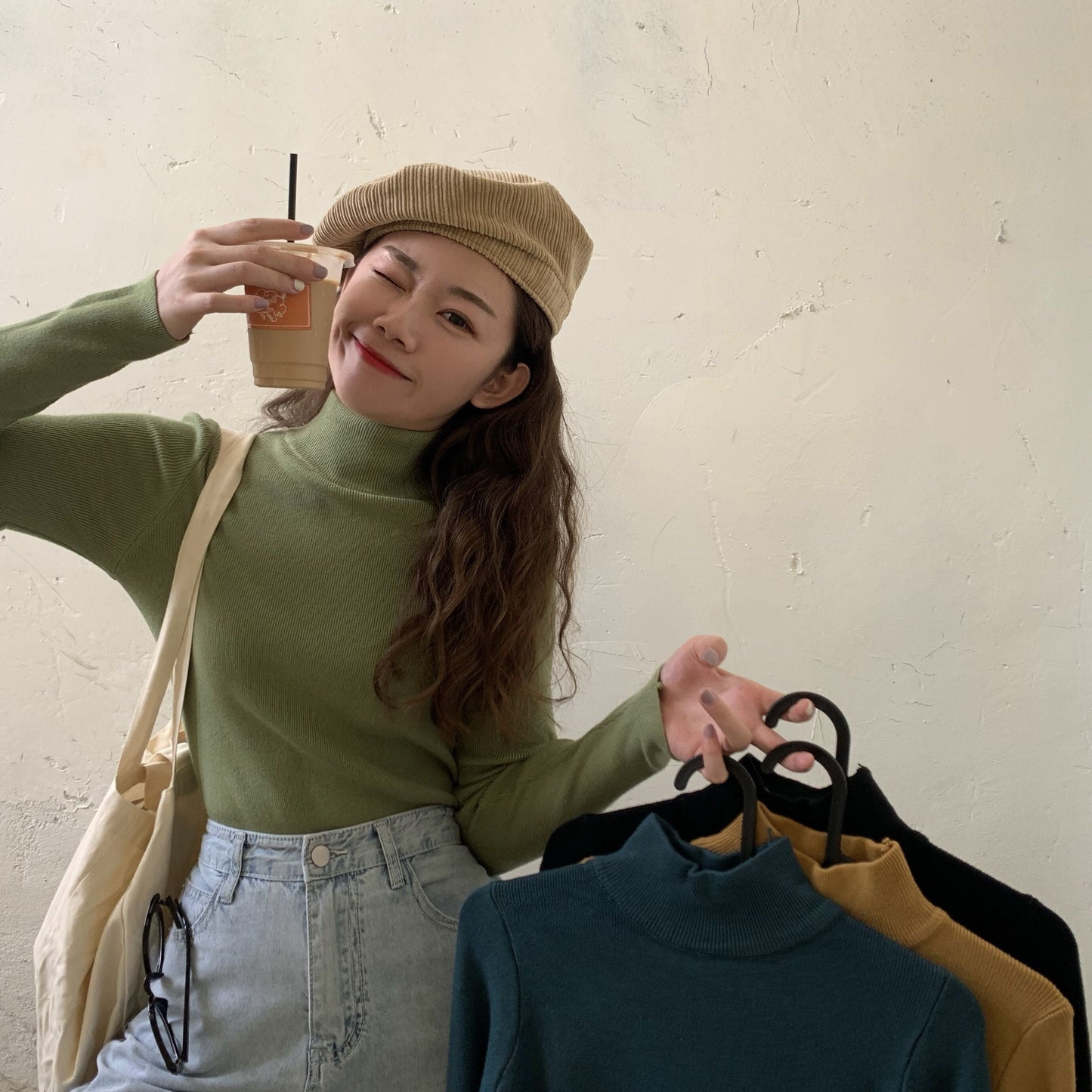 8色展開♡ベーシックハーフハイネックニット S1309
