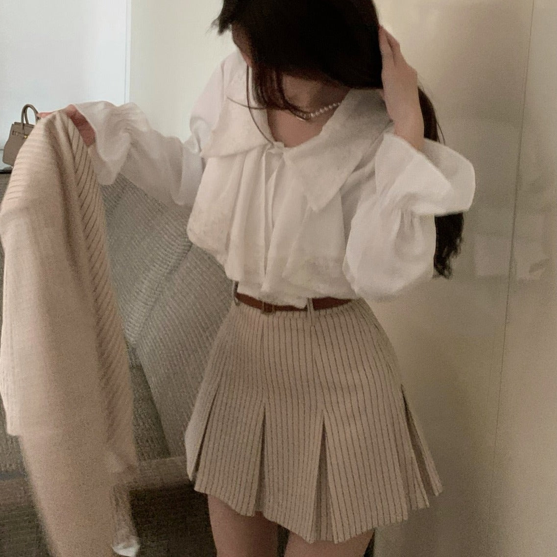 ストライプのジャケットセットアップ♡大人可愛いコーデに S2133